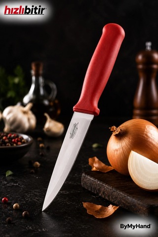 Bymyhand Paslanmaz Çelik Kırmızı Doğrama Bıçağı Kesme Bıçağı Mutfak Bıçağı