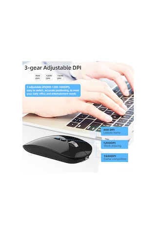 Monyee M103 Sessiz Tasarım, 3 Dpı Ayarlı, 500mah Pil İle Taşınabilir Kablosuz Fare Lazer