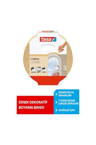 Esnek Maskeleme Bandı, Kavisler İçin Boya Bandı, 25mx25mm