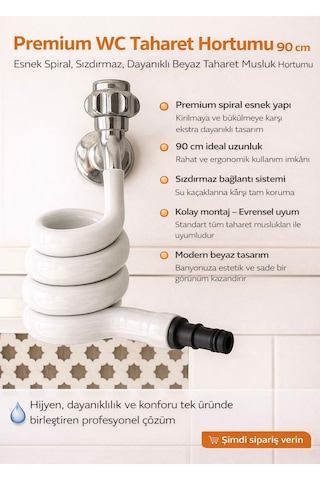 Wc Hortum Matik Taharetmatik Hortummatik Beyaz Yere Değmeyen Wc Duş Hortumu