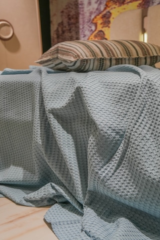 Sofline Premium %100 Pamuk Tek Kişilik Yazlık Pike, Yatak Örtüsü, Terletmez Kumaş Gri Renk 160x240cm Petrol