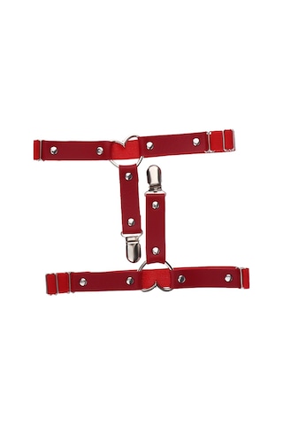 Dolıty Bayan Dekor Jartiyer Ayarlanabilir Bacak Askısı Kırmızı