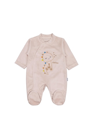 Albimini Minidamla Zürafa Nakış Çıtçıtlı 1-6 Ay Tulum - Kahve