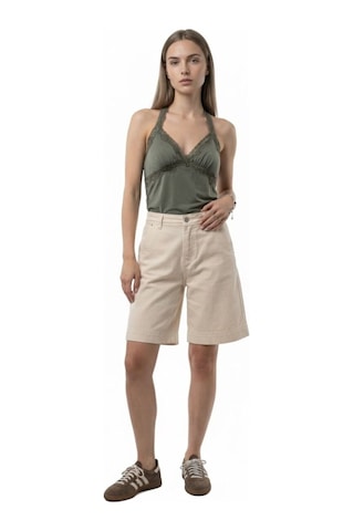 High Waist Kadın Kapri Ekru