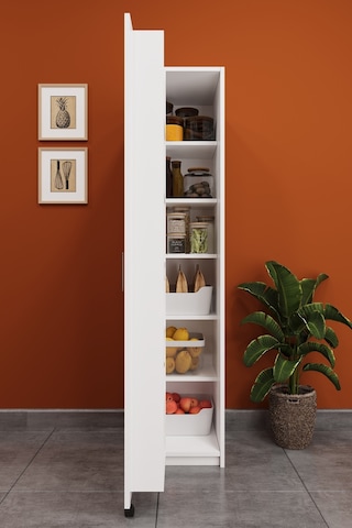 Asra Trend Çok Amaçlı Kiler Dolabı MK-19 %100 MDF Erzak Organizer Dolabı Beyaz