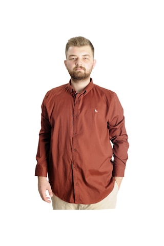 Mode Xl Büyük Beden Erkek Gömlek U.kol Tom Oxford 23303 Mürdüm 001
