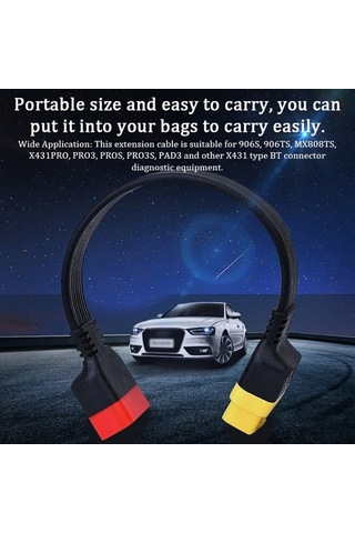 Novahub Taşınabilir Tanılama Kablosu - 16pin Erkek/dişi Uzatma Kablo 906s/906ts/mx808ts/x431pro Pro3/pro3s/pad3 Uyumlu