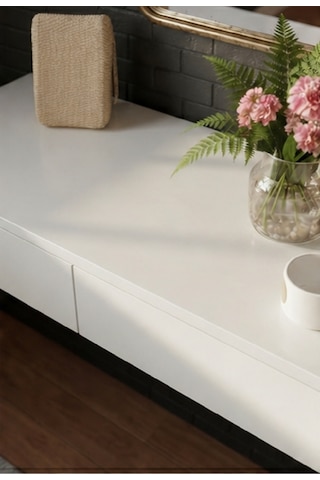 Mdf Makyaj Masası Ve Dresuar 120x30 Cm Çekmeceli Modern Tasarım Beyaz