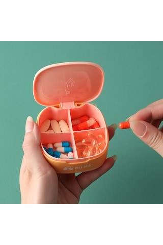 Likeable Taşınabilir Küçük Hap Kutusu Seyahat Ilaç Kutusu-açık Pembe1