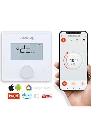 General Mıtra 25 Smart Kablosuz Wi-Fi Kontrollü Akıllı Oda Termostatı