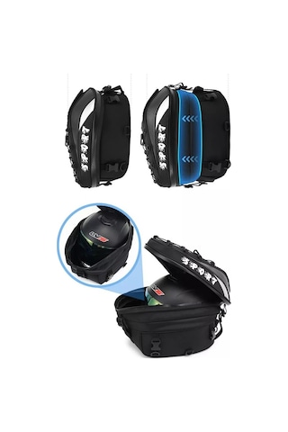 Gahome Motosiklet Arka Çanta - Kırmızı Siyah