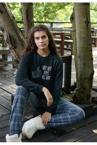 Aydoğan Kadın Bisiklet Yaka Termal Pijama Takımı 30054s- 1 Adet Siyah