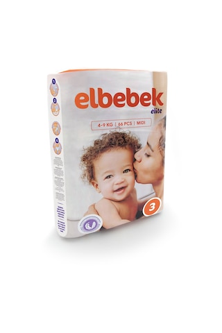 Elbebek Elite Bebek Bezi 3 Numara Midi 66 Adet