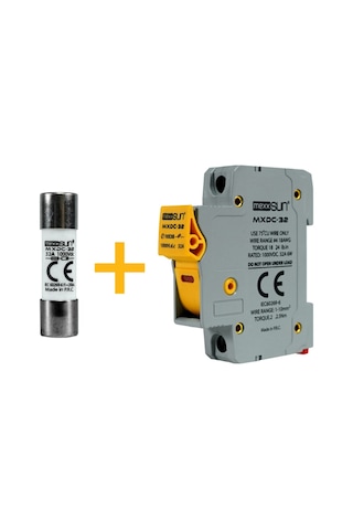 Dc Sigorta + Sigorta Yuvası 32a 1000v - 12 Adet