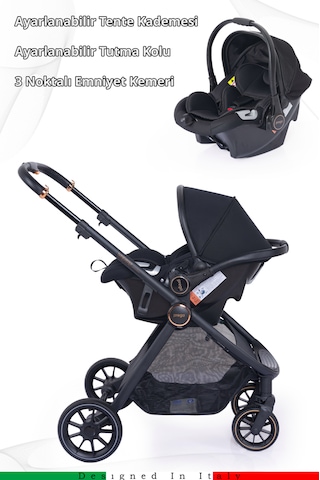 Prego Venüs Premium Travel Sistem UV Tenteli Travel Sistem Bebek Arabası