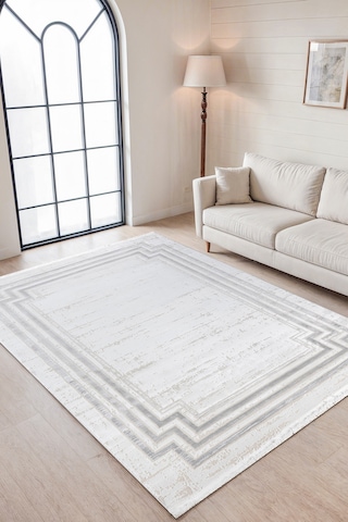 Elvey Home 7104 A.gri Modern Desen Doğal Taban Koridor Mutfak Çocuk Oturma Odası Salon Halı Yolluk 7104gri