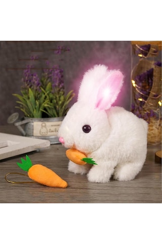 Sesli Hareketli Tavşan Oyuncak Zıplayan Peluş Tavşan Havuçlu Diğer