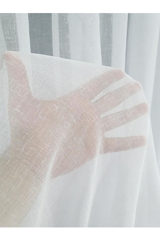 Tül Perde Brillant Naturel Keten Görünümlü Desen Ütü İstemez Ağır Gramajlı Kırışmaz