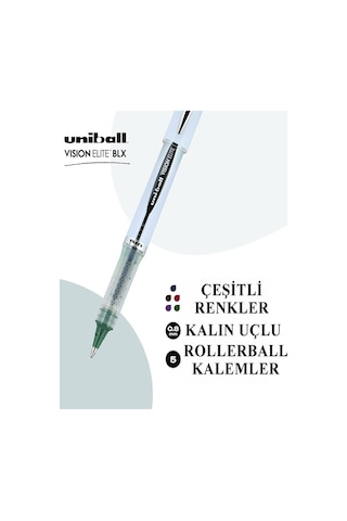 Mavi Pilot Kalem Ub-205 Vision Elite 0.5mm 5 Adet Uniball Pilot Kalem 0.5 Mm Roller Uçlu Pilot Kalem İnce Uçlu Likit Mavi