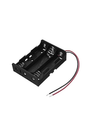 Koodmax - 10 Adet - 3 Lü Aa Kalem Pil Kutusu Yuvası 4.5v Kablolu Kalem Pil Tutucu