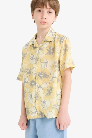 DeFacto Erkek Çocuk Oversize Geniş Kalıp Polo Yaka Desenli Viskon Kısa Kollu Gömlek F5671A825HSYL273
