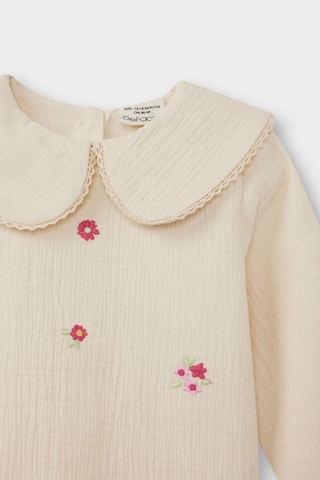 Defacto Kız Bebek Bebe Yaka Çiçekli Müslin Uzun Kollu Bluz G3494a525auer102 Ekru