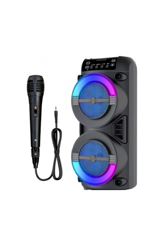 Taşınabilir Bluetooth Hoparlör Rgb Led Işık, Stereo Ses, Usb Ve Hafıza Kartı Desteği