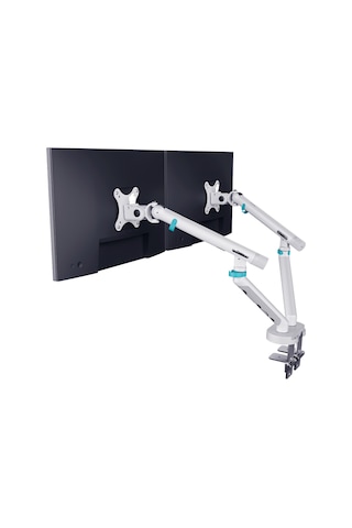 Özel Tasarım Çiftli Monitör Kolu Max 35" 10kg Taşıma Kapasiteli Mekanik Yaylı Hızlı Vidasız Montaj