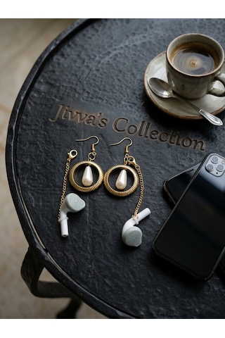 Küpe&kulaklık Tutucu Bir Arada. Çıkarılabilir Kulak Tutucu. Bluetooth Kulaklık Kayıp Önleyici. Altın