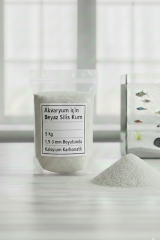 5 Kg Beyaz Dolamit Akvaryum Kalsiyum Karbonatlı Beyaz Kumu 1.5 -3 Mm Premium Dekoratif Kum