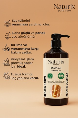 Naturix Tuzsuz Keratin Bakım Şampuan 600 ML