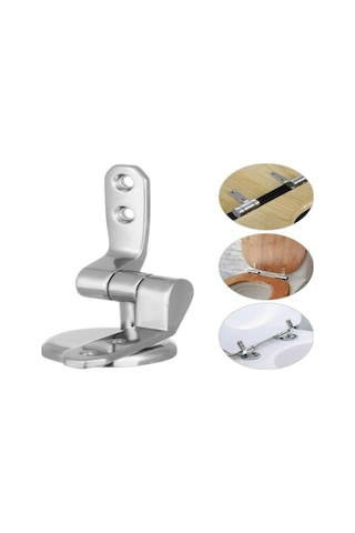 Konesam Banyo Çinko Allyuminyum Tuvalet Kapağı Menteşeleri, Vida Parçaları İle Tam Set Tuvalet Aksesuarı GÜMÜŞ