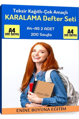Teksir Kağıtlı Karalama Defter Seti A4-A5