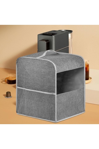 Homyl Kahve Makinesi Toz Kapağı Polyester Yıkanabilir Espresso Gri