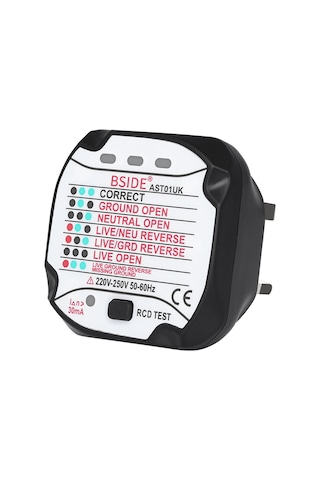 Lemestar Bsıde St01uk İngiliz Standardı Soket Test Cihazı - Rcd/gfcı Akıllı Polarity Ve Faz Testeri, Elektrik Güvenliği Kontrol Cihazı