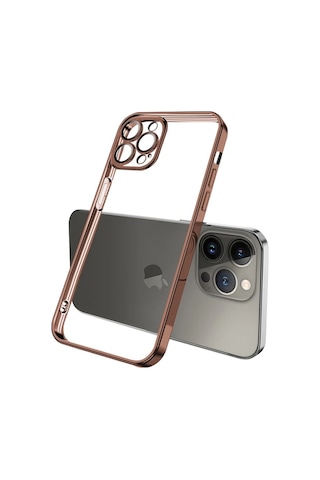 Ally Fashion Series Apple iPhone Uyumlu 13 Pro Max Kılıf Renkli Kenar Lazer Çerçeveli Silikon Kılıf- 5775 Lacivert