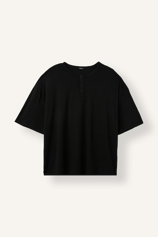 Defacto Henley Yaka Boxy Fit Kısa Kollu Basic Tişört I5914ax26hsbk81 Siyah-bk81