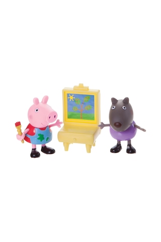 Peppa Pig - Peppa & Danny Köpek Resim Yapıyor Figür Oyuncak Seti