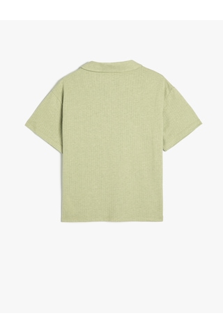Koton Basic Polo Yaka Tişört Kısa Kollu Tek Cepli Yeşil 4skb10689tk Yeşil