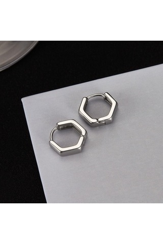 Flybuy Opk Ge936 1 Kişiselleştirilmiş Paslanmaz Çelik Geometrik Küpe, 16x14x4mm, 3g, Serin Stil, Paslanmaz Çelik Orta Boy