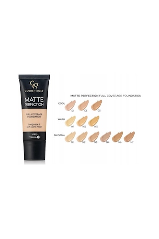 Matte Perfection Foundation - Natural 01 - Yoğun Kapatıcı Mat Fondöten Çok Renkli