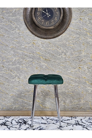 Kare Krom Kaplama Konik Ayaklı Tabure - Oturak - Bar Taburesi - A Çok Renki