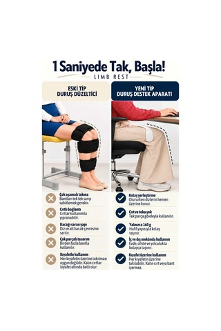 Lımb Rest Postür Düzeltici Dik Oturma Aparatı Duruş Düzeltici Diz Aparatı L