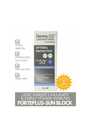 Derma CC Laboratories Forte Plus Leke Karşıtı Kolajen İçerikli Koruyucu Güneş Kremi SPF50+ 50 ML