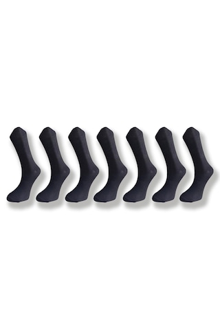 Silk Step 7'li Paket , Düz Desensiz Siyah , Soket Boy Erkek Çorabı 7 Çift Siyah Siyah