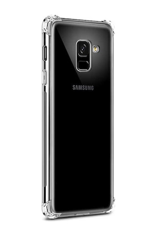 Samsung Uyumlu A8 Plus 2018 Şeffaf Airbag Antishock Köşe Korumalı Silikon Kılıf