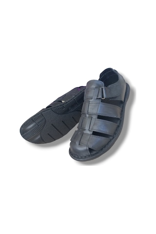 Growish Gr0152 Deri Erkek Sandalet Siyah 42