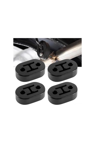 Ximistore9 Oto Egzos Borusu Askı Yükseltme Gümüşlü Ayarlanabilir Yalıtkan衬套 Montaj Dikme Siyah 4 Adet