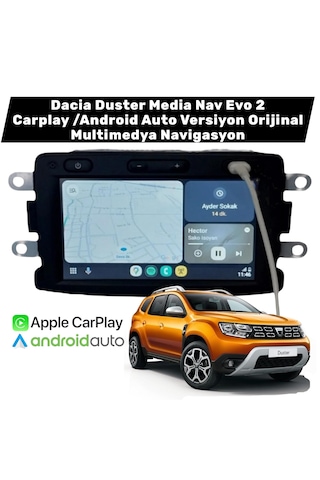 2014-2024 Duster Uyumlu Multimedya Navigasyon Carplay/android Auto Versiyon 7"