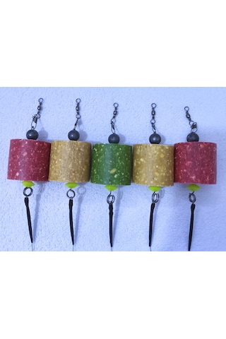 Küspeli Karışık Renkli Kardan Adam Sazan Rig Takım